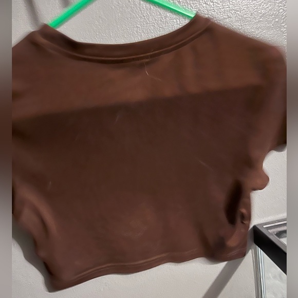 brown crop top, size large - Picture 2 of 3
